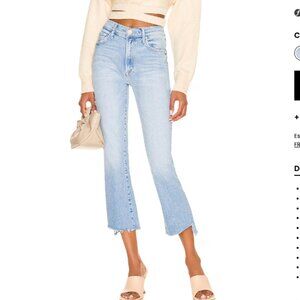 MOTHER the insider crop step fray limited edition blue jeans 24